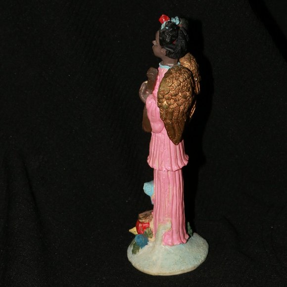 African angel figurine playing lute approx 6" tall - Picture 4 of 5